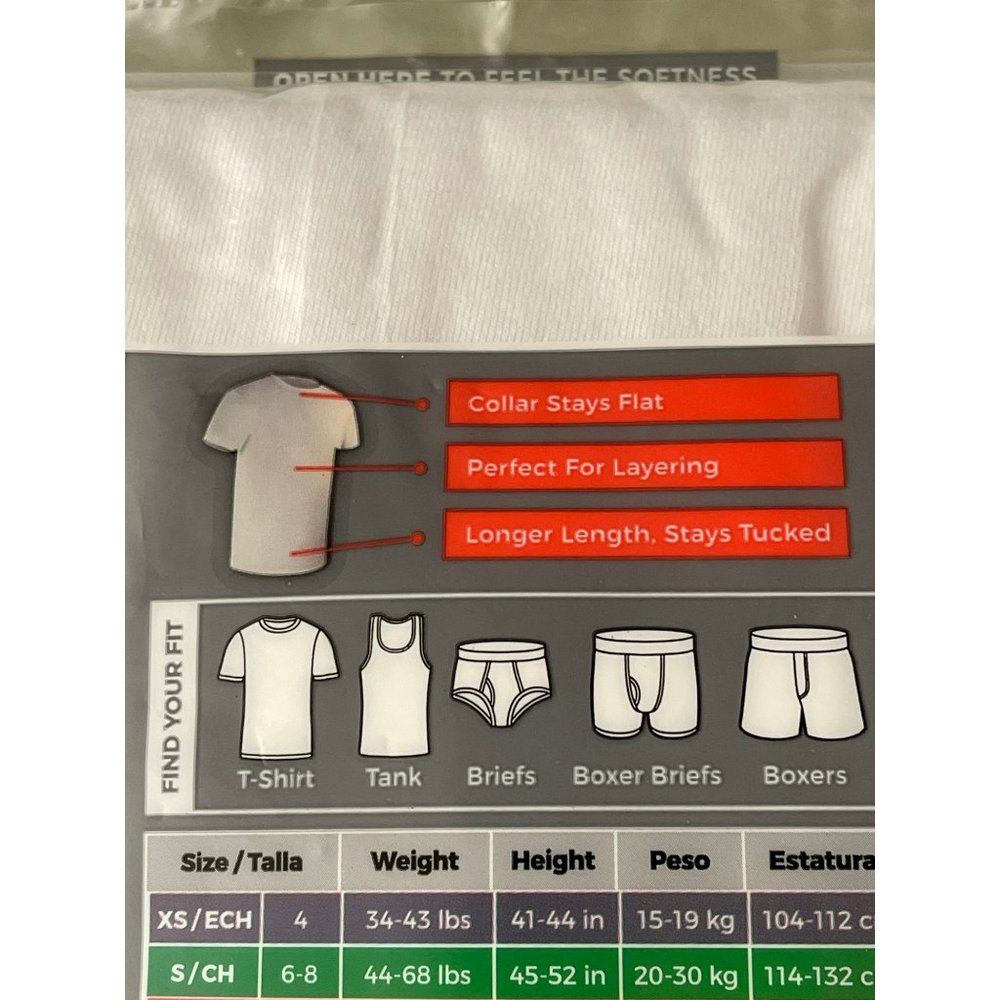 Fruit of the Loom White Tag-less Crew Neck Under T-Shirts Large 14/16 - Picture 6 of 8
